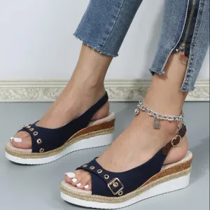 Espadrilles Wedges Heels for Women Closed Toe Sandals Women Comfortable Ankle Strap Platform Sandals Cute Slingback Wedge Sandals Summer Dressy Wide Width Low Heel Sandals Casual ﻿