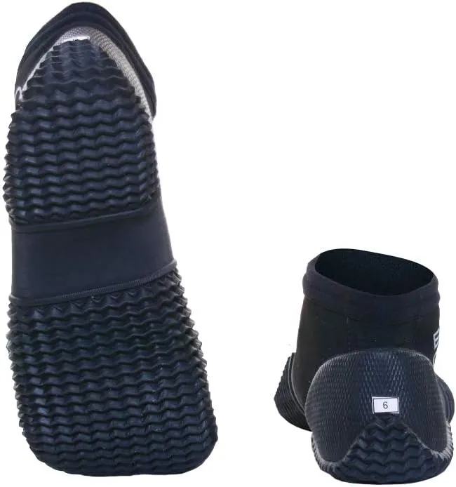 EVO 2MM Neoprene Low Cut Dive Boots with Anti-Slip Rubber Sole, Pull on Low Cut Dive Boots for All Watersports, Dive Booties, Snorkeling Booties, Paddleboarding Booties