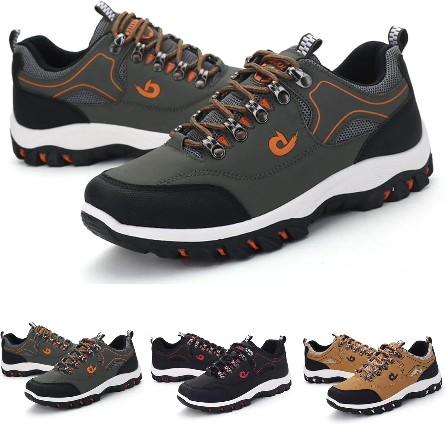 Fashion Men's Outdoor Non Slip Sport Shoes Lace Up Mountaineering Sneakers Sneaker Organizers and Storage Men