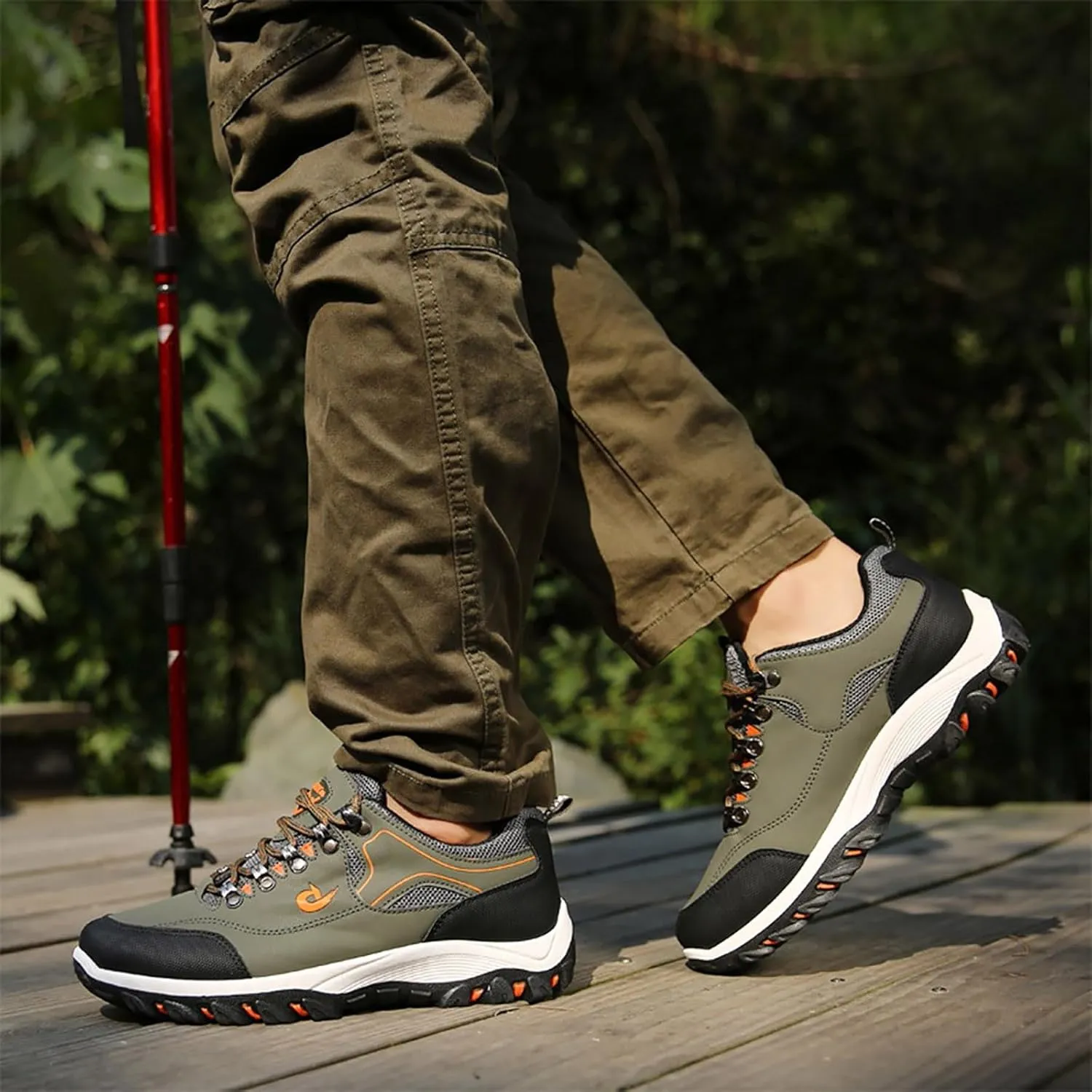 Fashion Men's Outdoor Non Slip Sport Shoes Lace Up Mountaineering Sneakers Sneaker Organizers and Storage Men