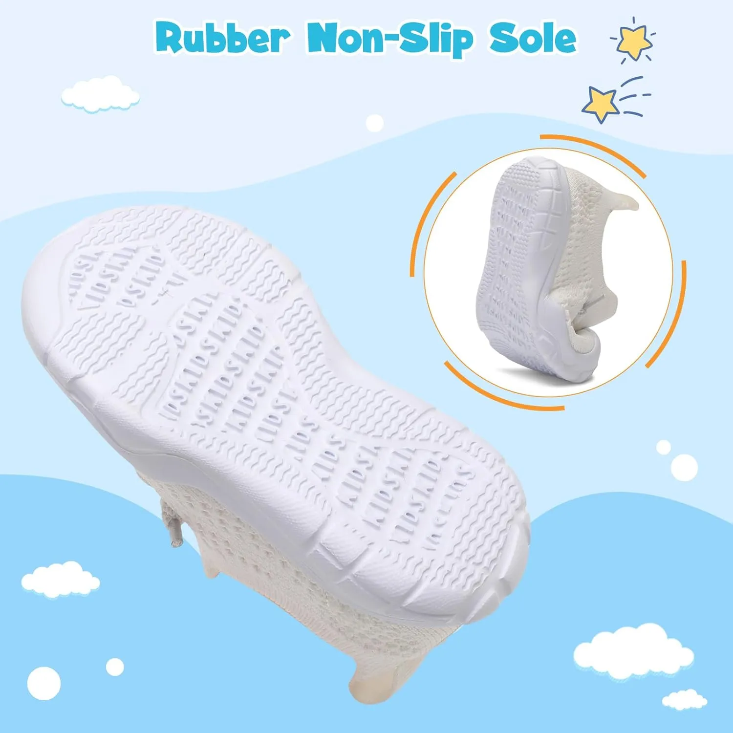 FEETCITY Toddler Sneakers Toddler Walking Shoes Boys Girls Toddler Tennis Shoes Lightweight Brethable Kids Slip On Shoes