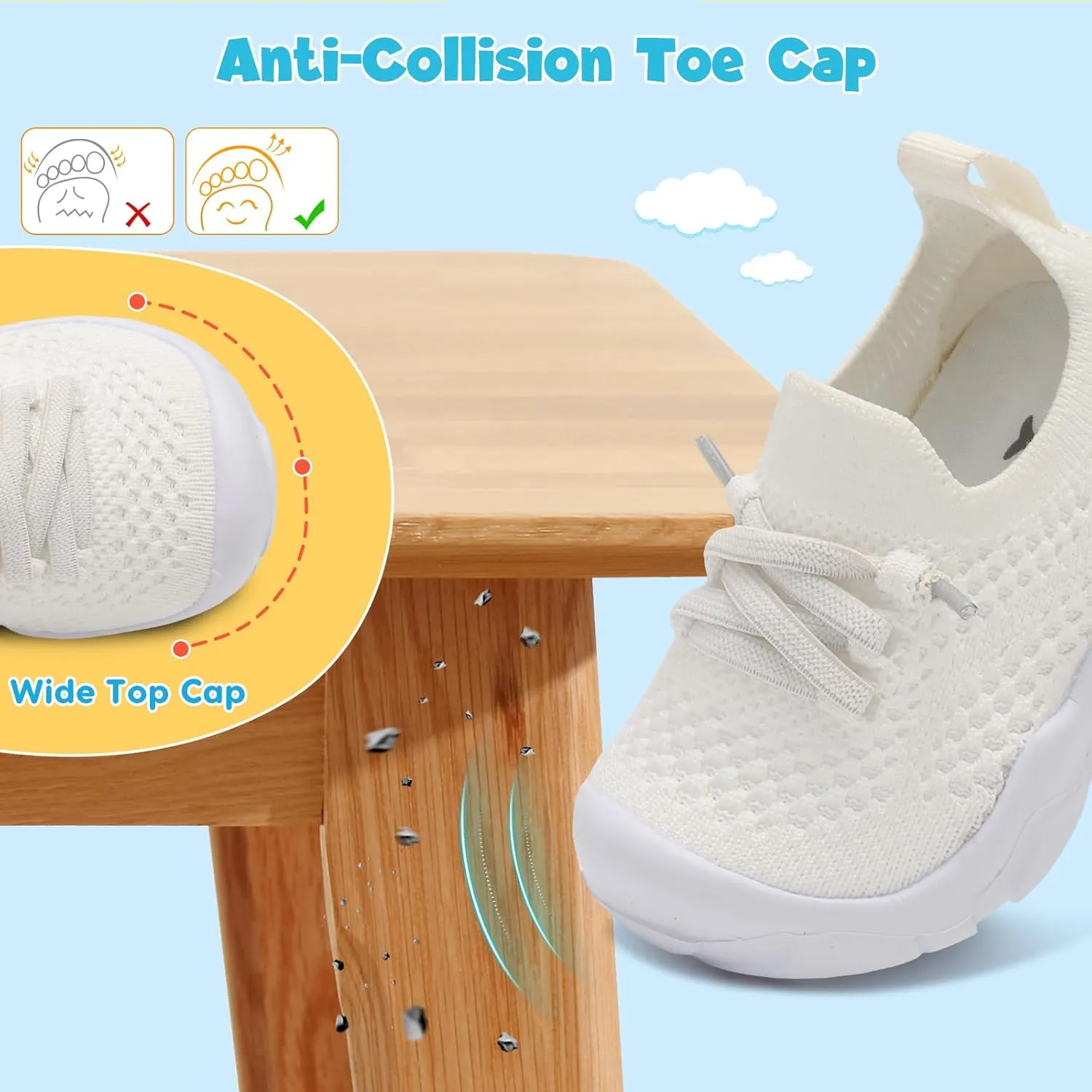 FEETCITY Toddler Sneakers Toddler Walking Shoes Boys Girls Toddler Tennis Shoes Lightweight Brethable Kids Slip On Shoes