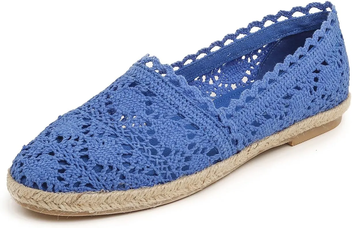 FEVERSOLE Close Toe Espadrilles Women's Comfort Breathable Slip On Flats Shoes