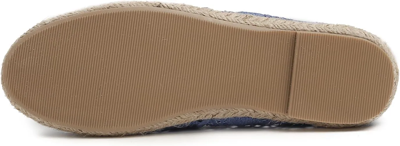 FEVERSOLE Close Toe Espadrilles Women's Comfort Breathable Slip On Flats Shoes