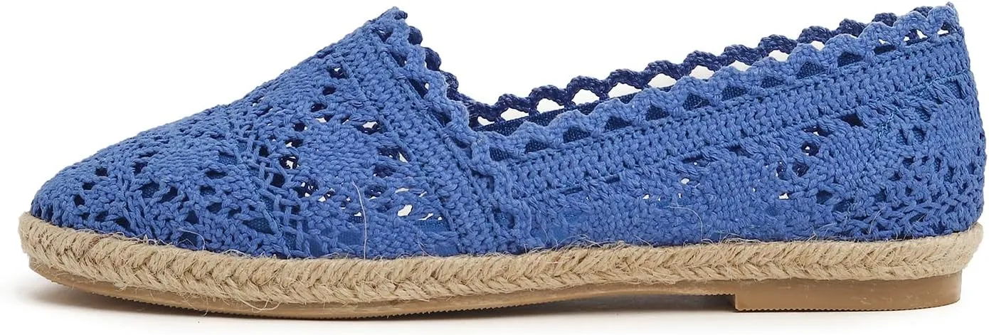 FEVERSOLE Close Toe Espadrilles Women's Comfort Breathable Slip On Flats Shoes