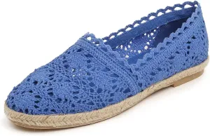 FEVERSOLE Close Toe Espadrilles Women's Comfort Breathable Slip On Flats Shoes