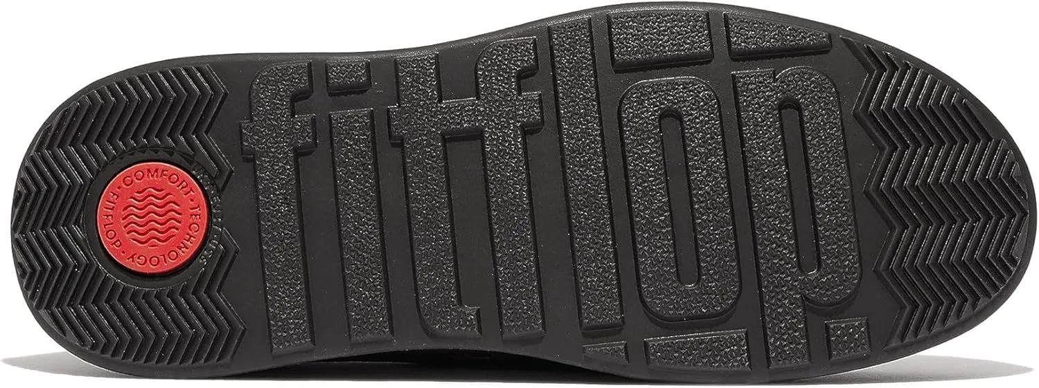 FitFlop F-Mode Folded-Leather Flatform Women’s Loafers – Slip-on Style – Padded Leather Footbed – Round-Toe