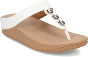 FitFlop Women's Fino Mirror-Dome Leather Toe-Post Sandals Wedge