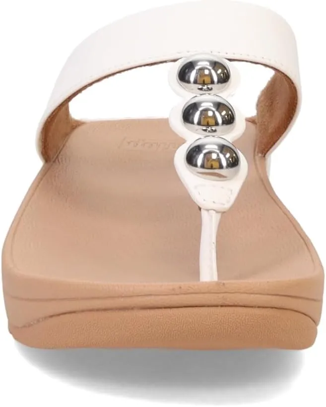 FitFlop Women's Fino Mirror-Dome Leather Toe-Post Sandals Wedge