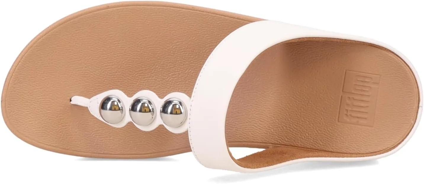 FitFlop Women's Fino Mirror-Dome Leather Toe-Post Sandals Wedge