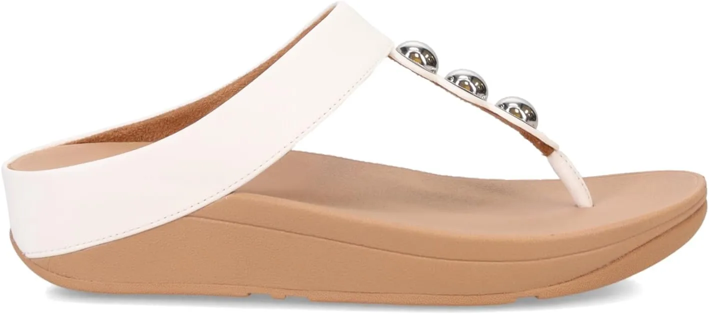 FitFlop Women's Fino Mirror-Dome Leather Toe-Post Sandals Wedge