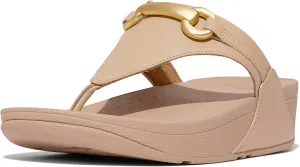 FitFlop Women's Lulu Chunky-Snaffle Leather Toe-Post Sandals Wedge