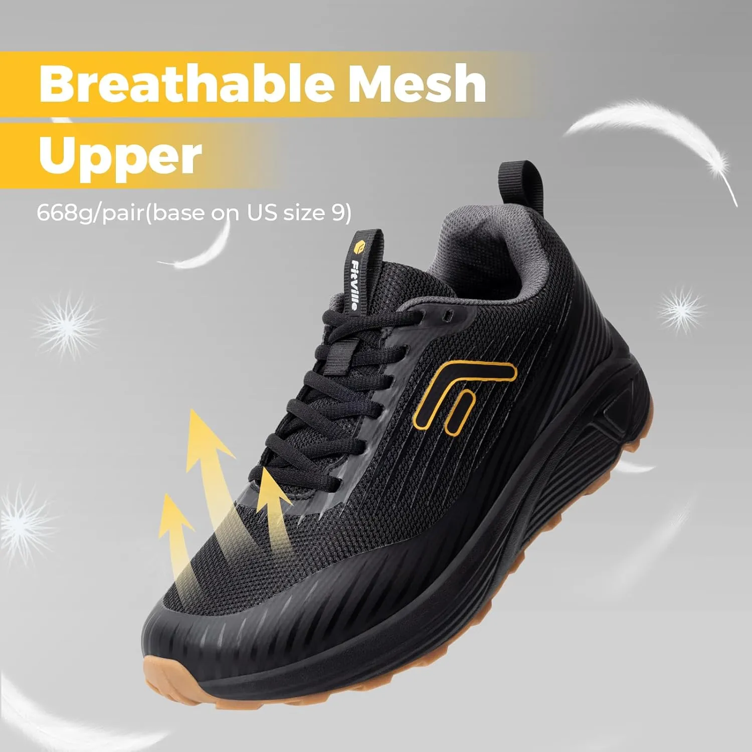 FitVille Extra Wide Walking Shoes for Men Orthopedic Trail Running Shoes Sneakers for Plantar Fasciitis Foot Pain Relief
