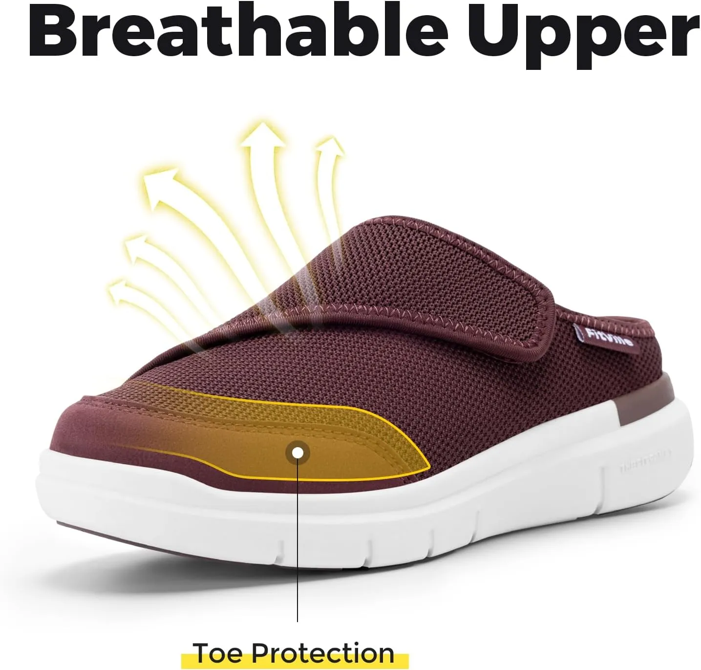 FitVille Women's Slippers Slip on Mules Clogs, Adjustable Closure Diabetic Walking Shoes for Women Extra Wide Width for Swollen Feet Plantar Fasciitis Indoors Outdoors