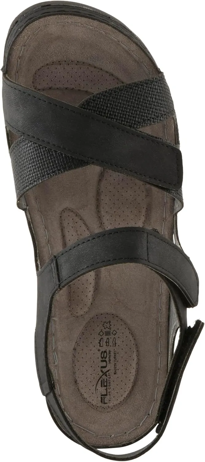 Flexus Women's ORWELL Ankle Strap Sandals – Adjustable Multi-Strap Design, Anatomic Footbed, Arch Support, Made in Turkey