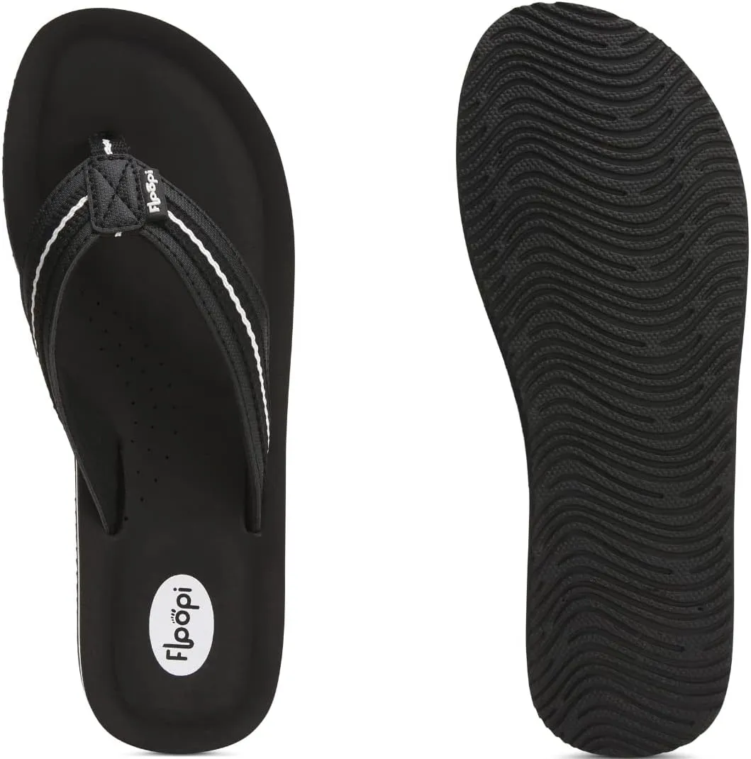 Floopi Flip Flops for Women Casual Thong Womens Sandals Comfort Heel Cushion, Ladies Beach Sandals with Indoor & Outdoor Anti Skid Soles