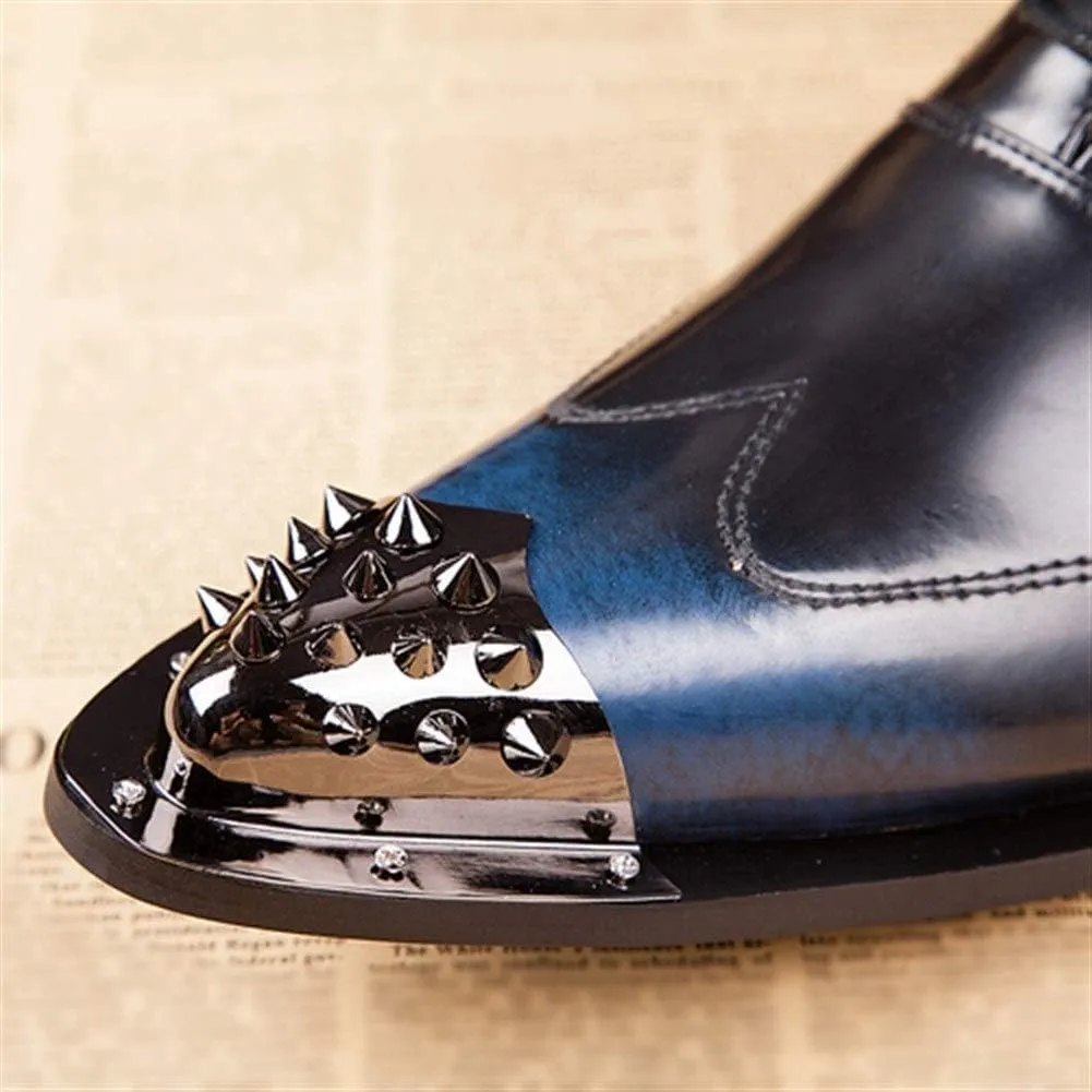 For Men Ankle Boots Pointed Lace up Wing Tip Mens Boots For Office The First Layer Of Cowhide Pure Genuine Leather