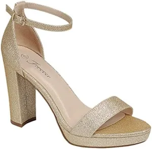 Forever Women Ankle Strap Open Toe Chunky Platform Dress High Heel Sandal