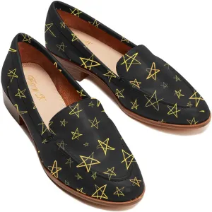 FOWT Women's Wide Width Loafer Shoes Slip On Low Block Stripped Heel Flats Pointed Toe Loafer Comfort Driving Office Loafer Shoes Size 4-16 US