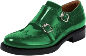 FSJ Women's Oxfords Round Toe Monk Strap Double Buckle Chunky Low Heel Pumps Comfortable Wingtip Formal Office Business Loafers Shoes Size 4-16 US