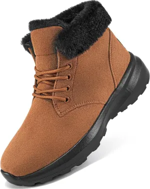 FUDYNMALC Womens Winter Snow Boots: Comfortable Warm Fur Lined Ankle Booties Lightweight Non Slip Walking Shoes Outdoor