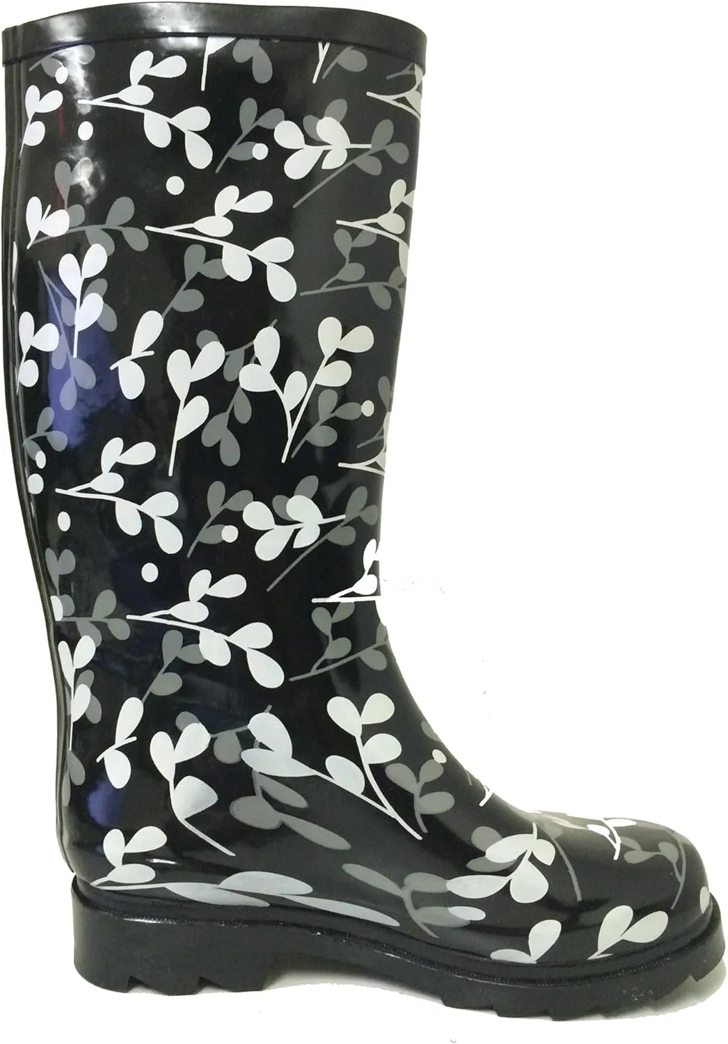 G4U Women's Rain Boots Multiple Styles Color Mid Calf Wellies Buckle Fashion Rubber Knee High Snow Shoes