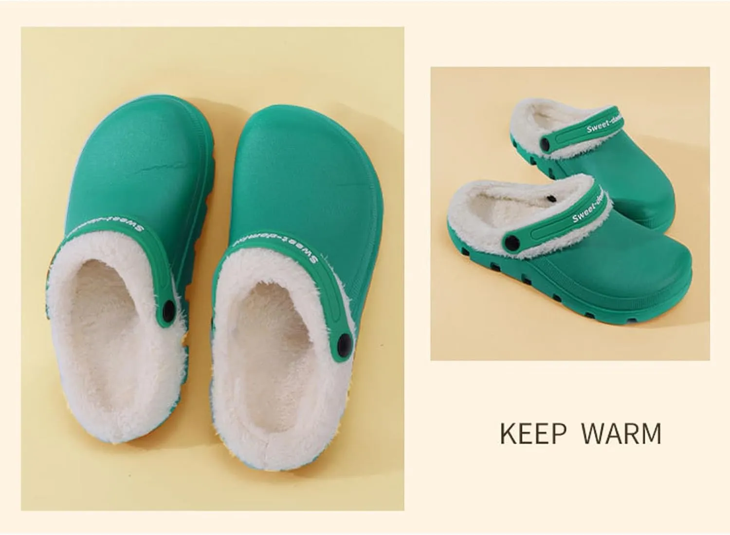 Garden Clogs Fuzzy for House : Women Men Warm Fur Lined Slippers for Winter Unisex Non-Slip Mules for Indoor Outdoor