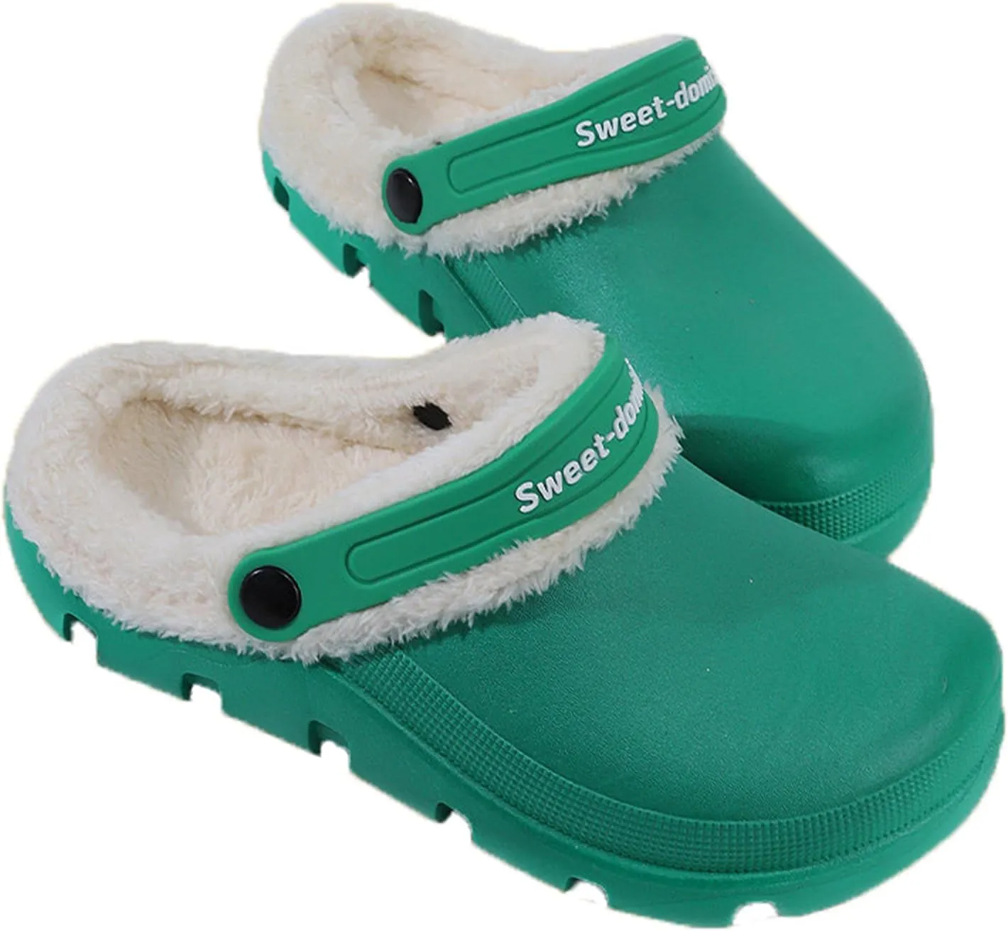 Garden Clogs Fuzzy for House : Women Men Warm Fur Lined Slippers for Winter Unisex Non-Slip Mules for Indoor Outdoor