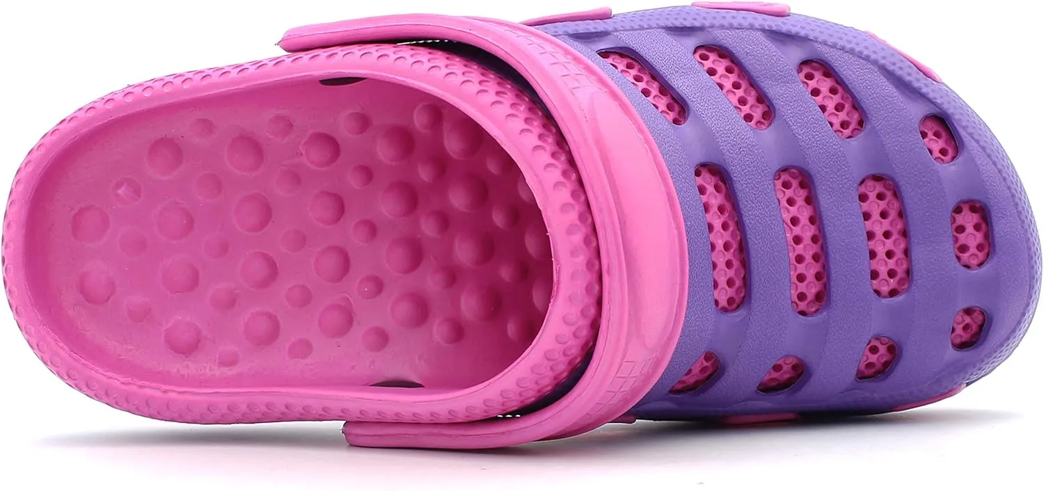 Garden Clogs Women Shoes Mules Rubber Slipper Two-Tone Slip-On Massage Insole