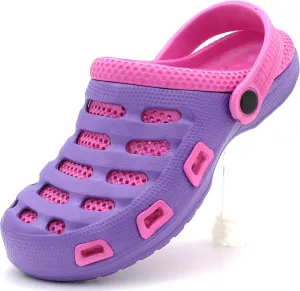 Garden Clogs Women Shoes Mules Rubber Slipper Two-Tone Slip-On Massage Insole