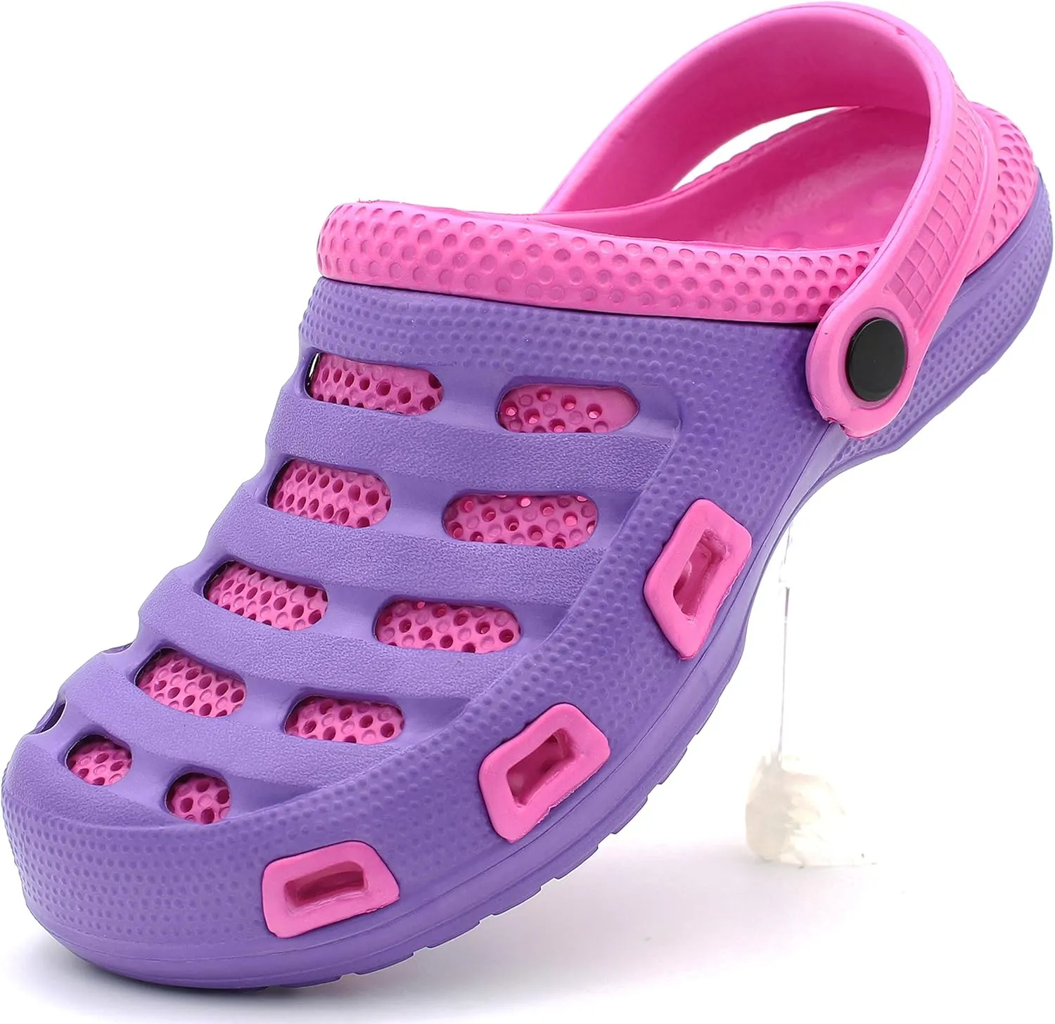 Garden Clogs Women Shoes Mules Rubber Slipper Two-Tone Slip-On Massage Insole