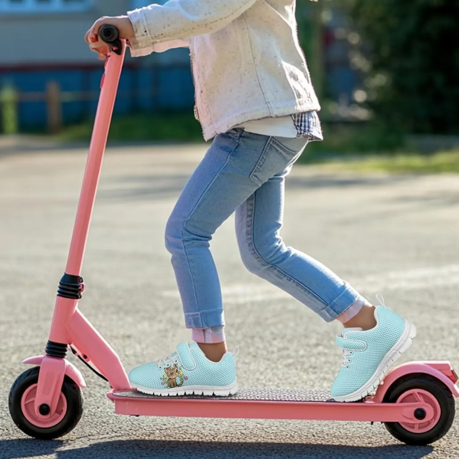 Girls' Athletic Tennis Shoes Cute Slip On Kids Sneakers Running Shoes