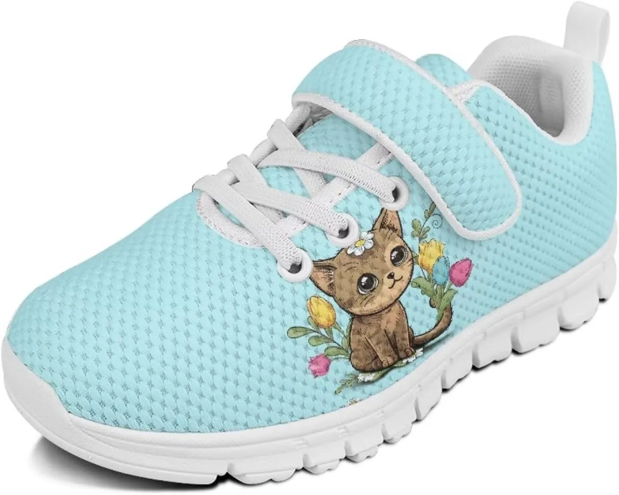 Girls' Athletic Tennis Shoes Cute Slip On Kids Sneakers Running Shoes