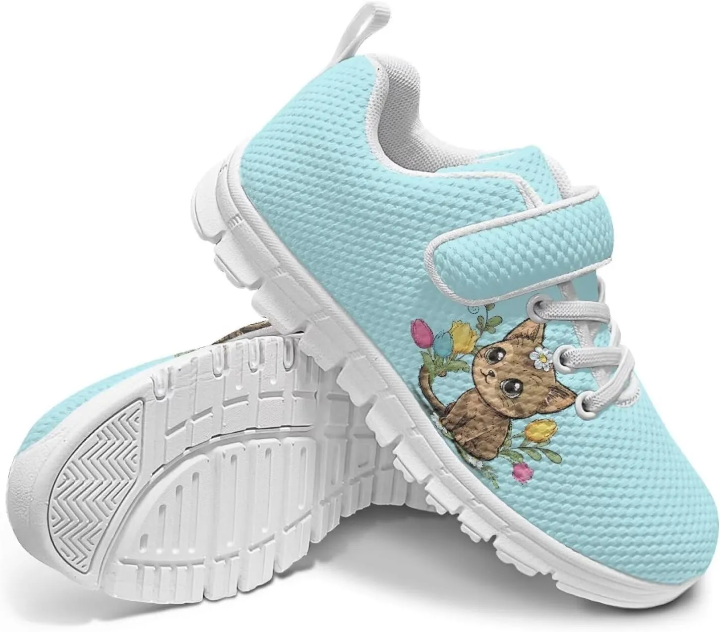 Girls' Athletic Tennis Shoes Cute Slip On Kids Sneakers Running Shoes