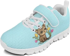 Girls' Athletic Tennis Shoes Cute Slip On Kids Sneakers Running Shoes