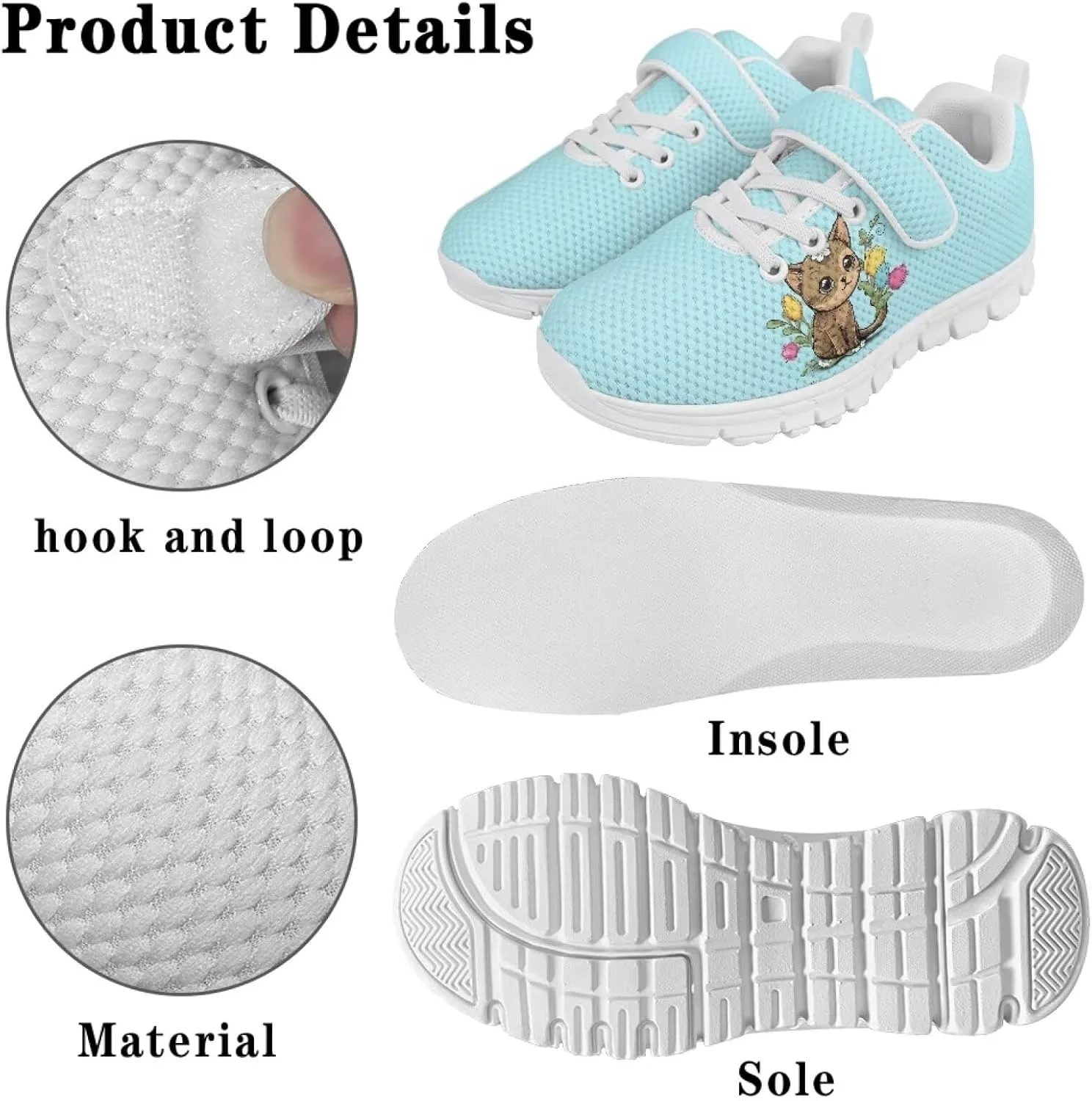 Girls' Athletic Tennis Shoes Cute Slip On Kids Sneakers Running Shoes