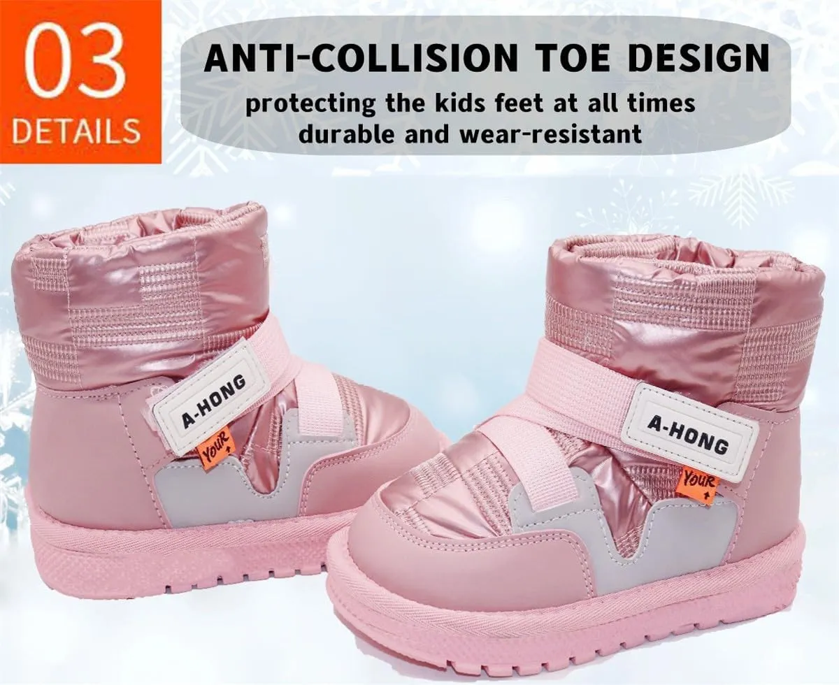 Girl's Boots Kids Glitter Snow Boots Durability Slip Resistant Outdoor Ankle Boots(Toddler/Little Kids)