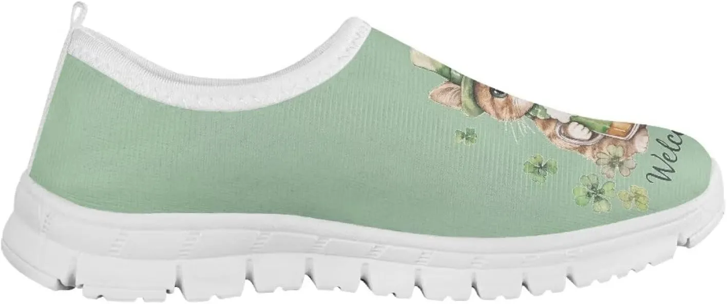 Girls Tennis Slip On Shoes St. Patrick's Day Gift for Kids Casual Shoes
