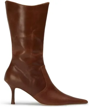 Goiphrri Ankle Boots for Women Dressy Sexy Women's Ankle Booties Side Zipper Pointed Toe Stiletto Boots Wide Calf High Heel Booties Fashion Trendy Short Boot Heels Women