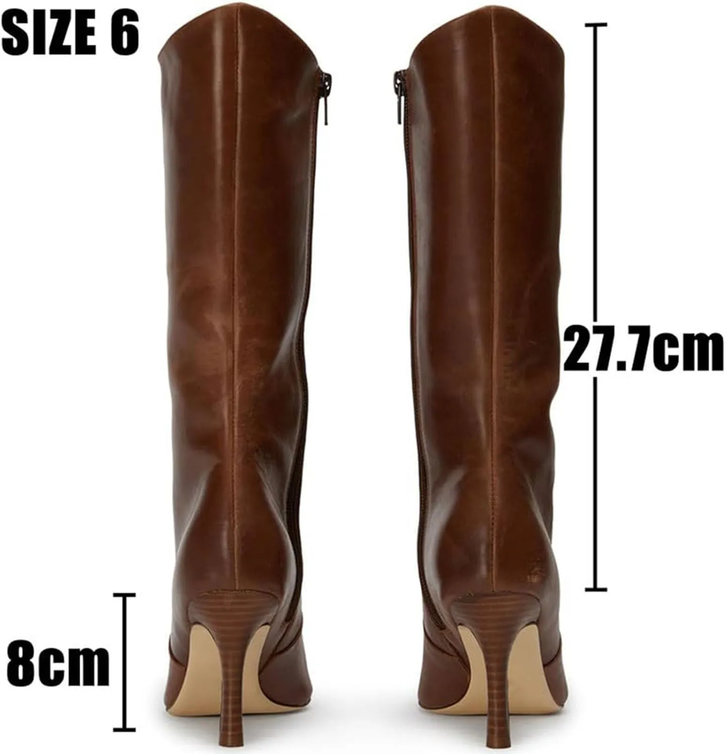 Goiphrri Ankle Boots for Women Dressy Sexy Women's Ankle Booties Side Zipper Pointed Toe Stiletto Boots Wide Calf High Heel Booties Fashion Trendy Short Boot Heels Women