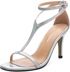 Gold Stiletto Slim High Heels For Women Slingback Strappy Buckle Patent Open Peep Toe Heeled Sandals for Women Sexy Evening Fashion Dress Shoes