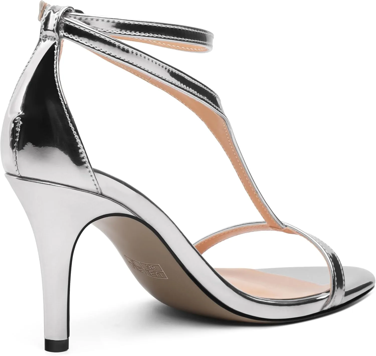 Gold Stiletto Slim High Heels For Women Slingback Strappy Buckle Patent Open Peep Toe Heeled Sandals for Women Sexy Evening Fashion Dress Shoes