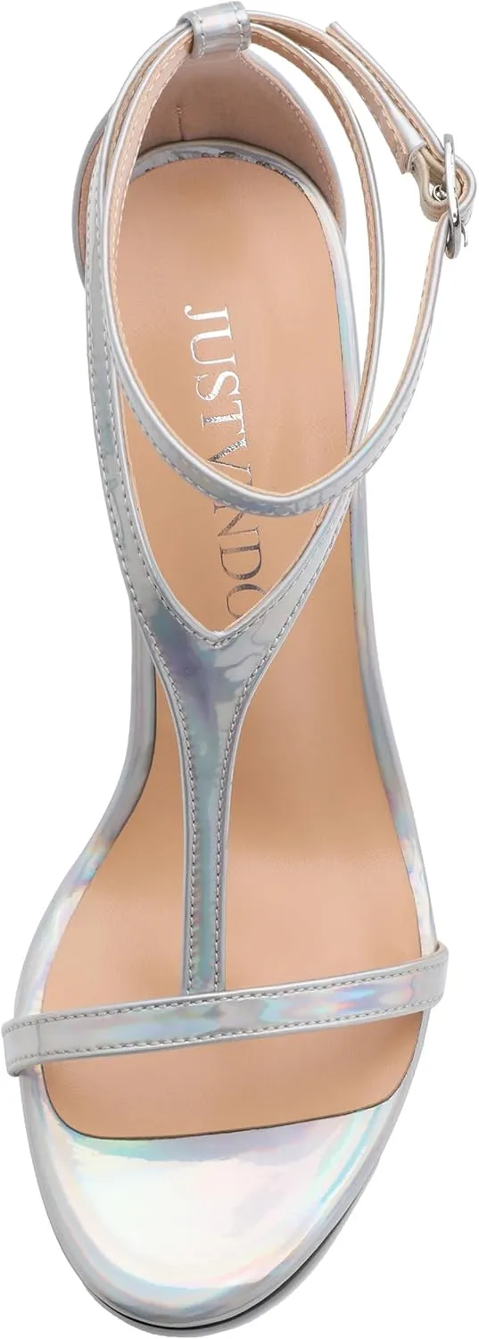Gold Stiletto Slim High Heels For Women Slingback Strappy Buckle Patent Open Peep Toe Heeled Sandals for Women Sexy Evening Fashion Dress Shoes