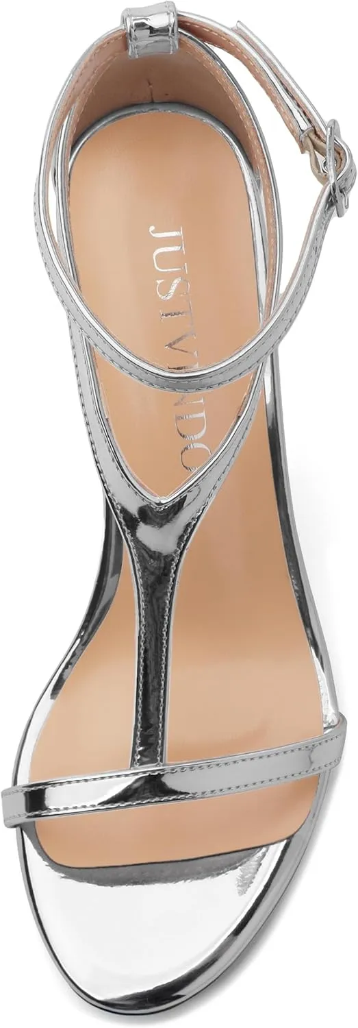 Gold Stiletto Slim High Heels For Women Slingback Strappy Buckle Patent Open Peep Toe Heeled Sandals for Women Sexy Evening Fashion Dress Shoes