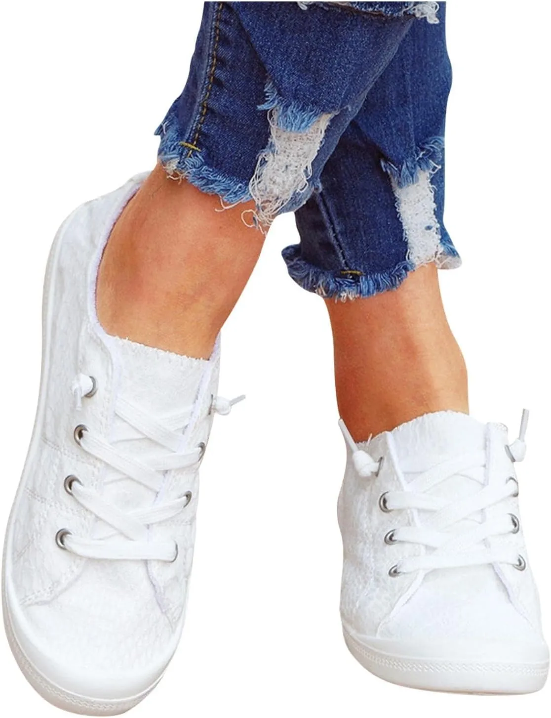 Hbeylia Canvas Shoes For Women Fashion Casual Plaid Lace Up Low Top Play Sneakers Lightweight Low Heels Slip On Flats Loafers Walking Shoes For Girls Running Outdoor Sports Driving