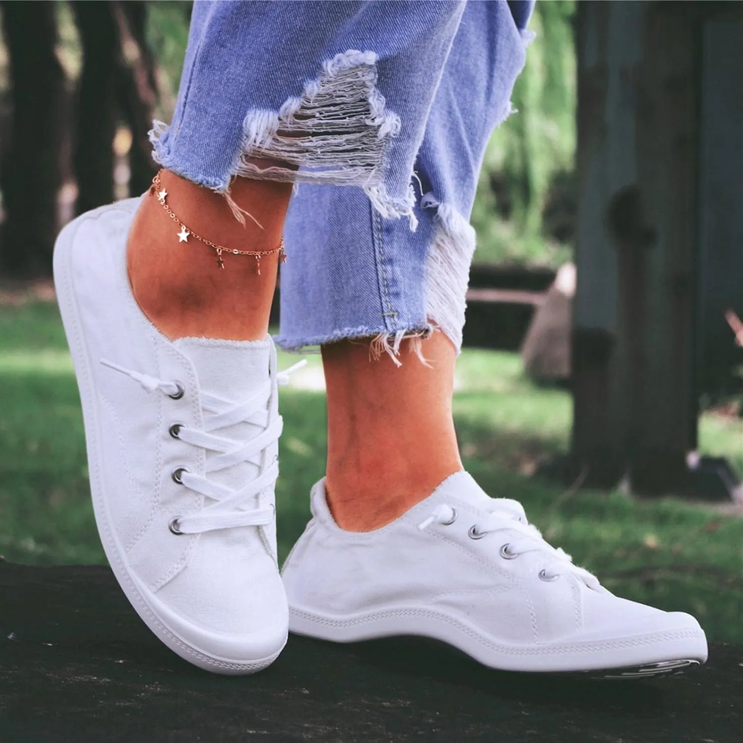 Hbeylia Canvas Shoes For Women Fashion Casual Plaid Lace Up Low Top Play Sneakers Lightweight Low Heels Slip On Flats Loafers Walking Shoes For Girls Running Outdoor Sports Driving