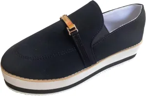 Hbeylia Platform Wedge Loafers for Women Fashion Round Toe Chunky Bottom High Heels Walking Play Sneakers Slip On Breathable Walking Muffin Shoes for Outdoor Travel