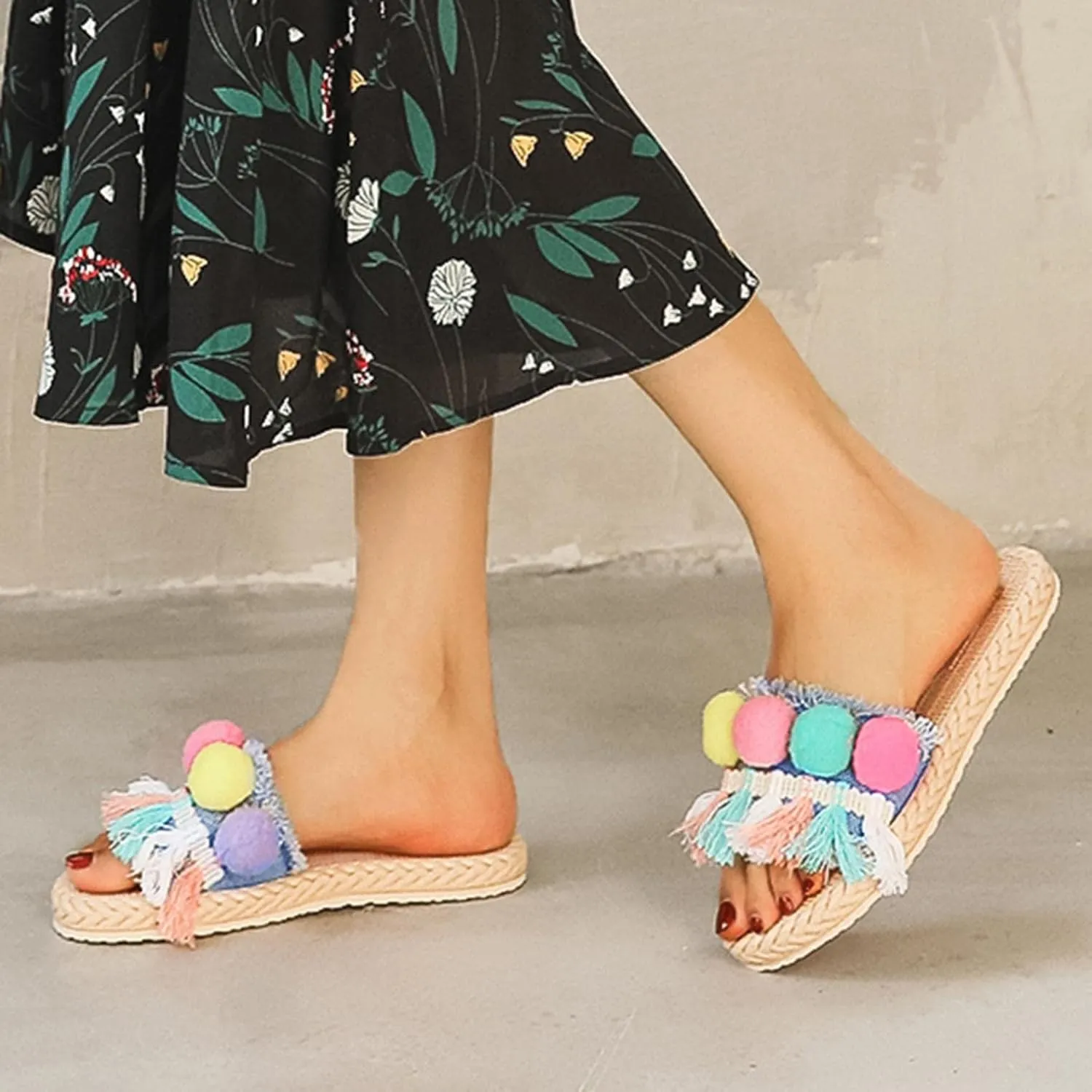 Hbeylia Sandals for Women Wedding,Womens Fashion Rhinestones Floral Pearl Lace Bohemian Jewelry Toe Ring Wedding Flat Sandals Dressy Summer Beach Gladiator Sandals Size 6