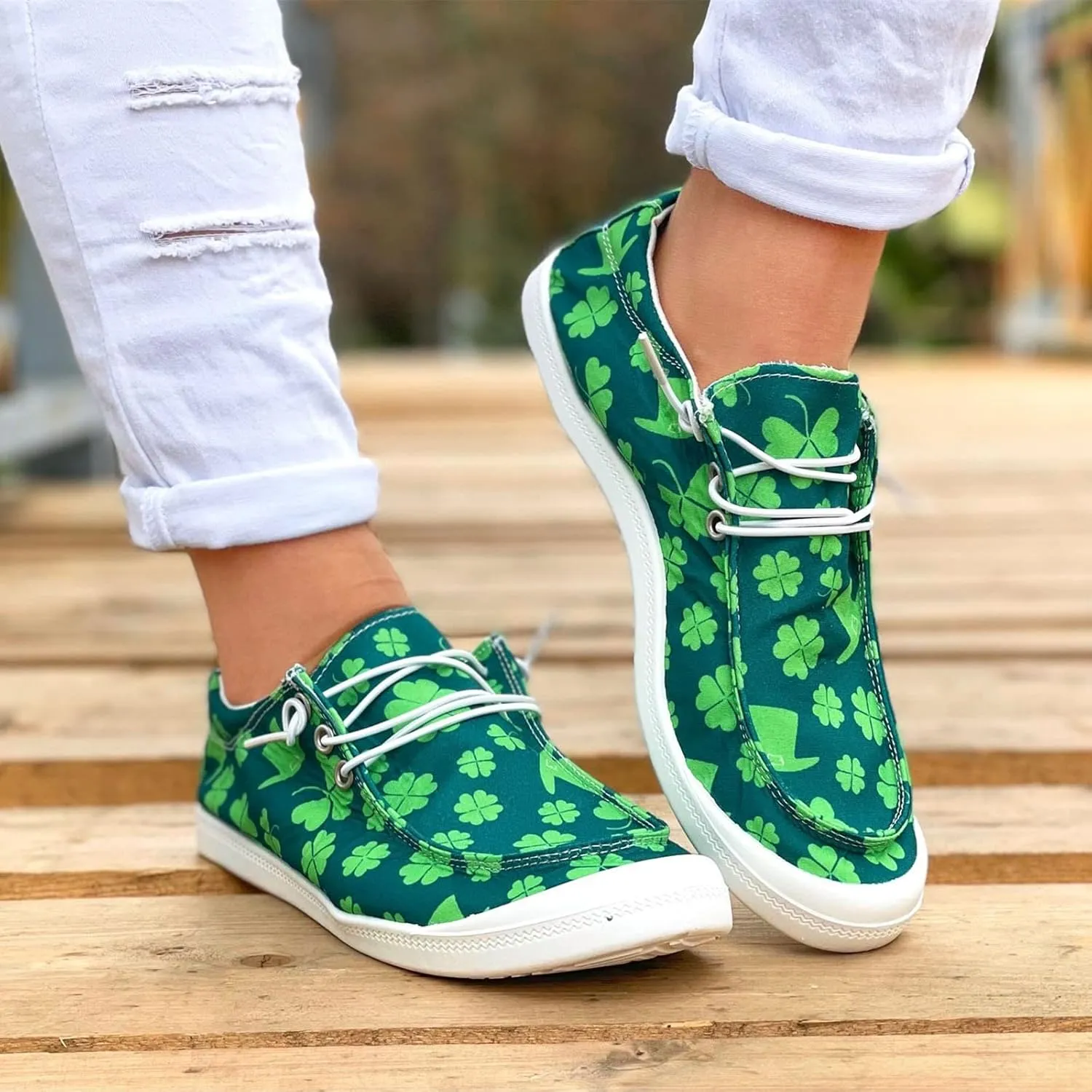 Hbeylia Women Shoes Linen Canvas Slip On Sneakers Lace Up Style Loafers Casual Printed Slip-On Flats Play Sneakers Lightweight Comfortable Sport Walking Shoes Loafers Tenis para Mujeres