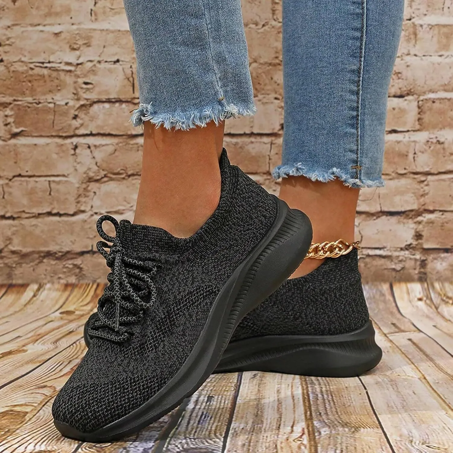 Hbeylia Women's Fashion Sneakers Orthopedic Athletic Road Running Mesh Breathable Casual Driving Play Sneakers Lace Up Comfort Sports Student Fashion Tennis Shoes